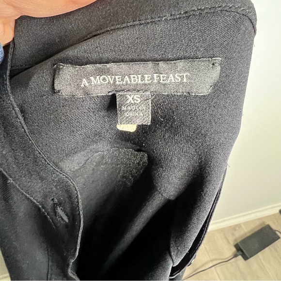 A moveable Feast Silk Black Top Tunic Sz XS - Picture 7 of 9